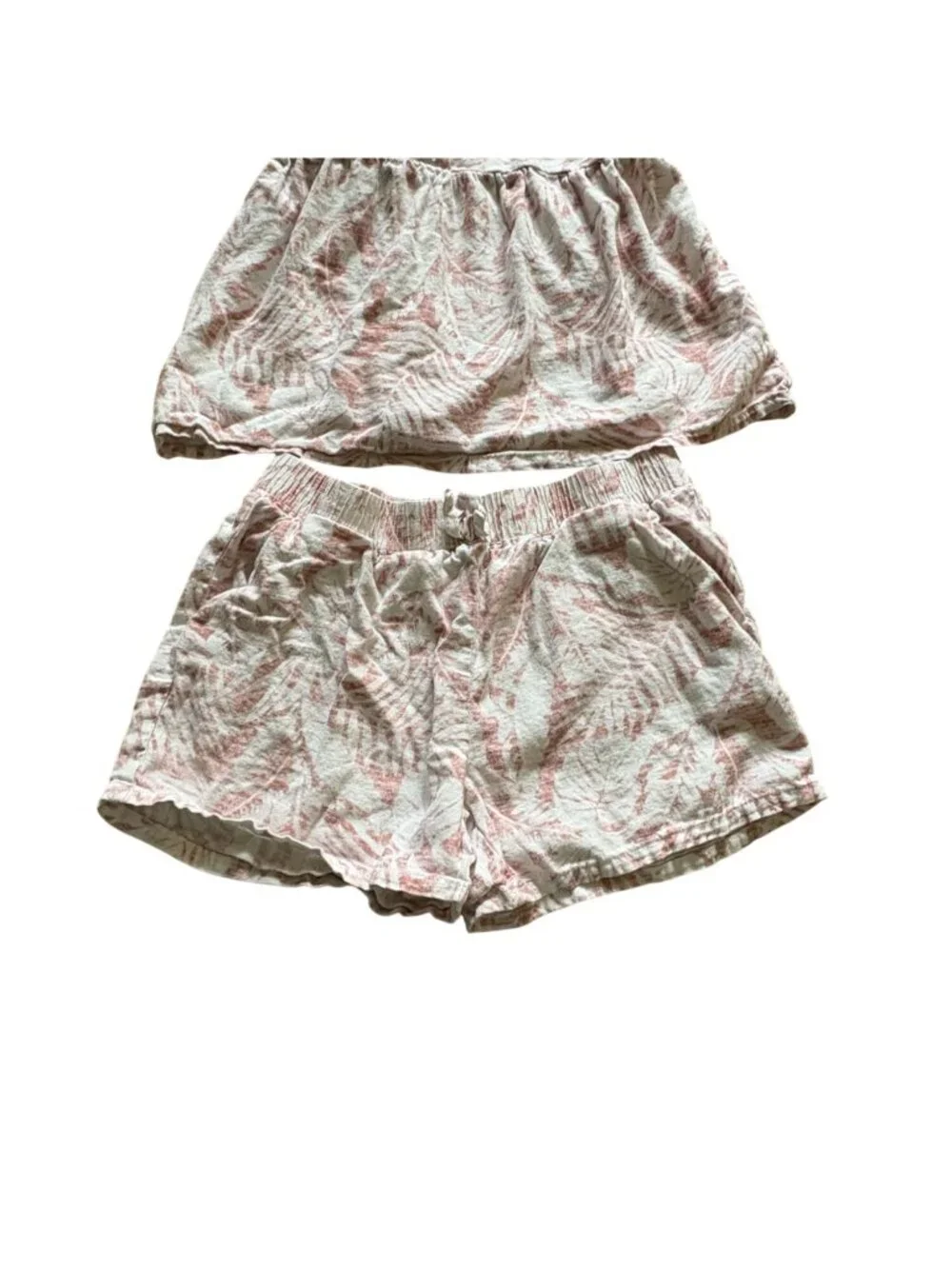 Rewash Girls 2 Piece Summer Short Outfit-Pink/White Floral-Size L-GUC